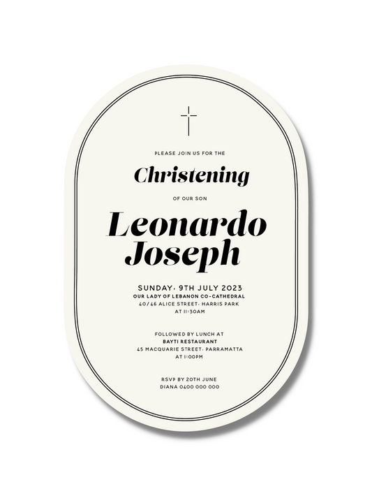 'Leonardo' Baptism Invitation