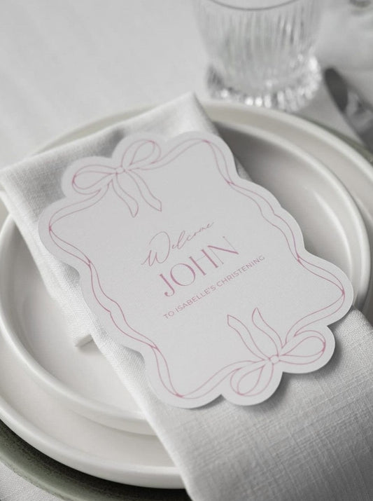Printed Menu Cards - Twin Bow Bliss