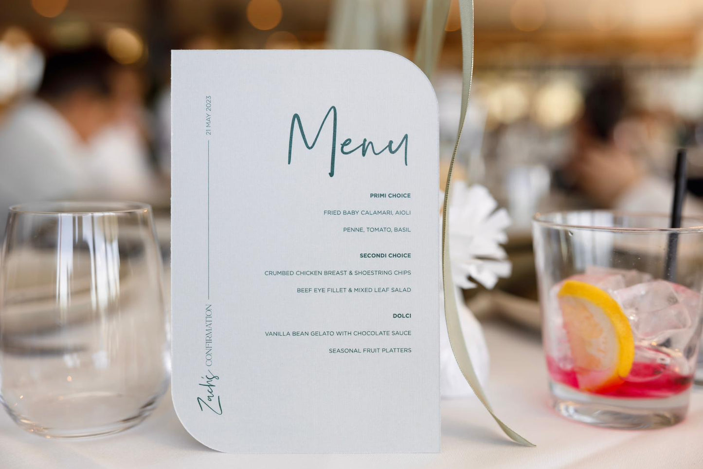 Printed Menu Cards - Ovaled Rectangle
