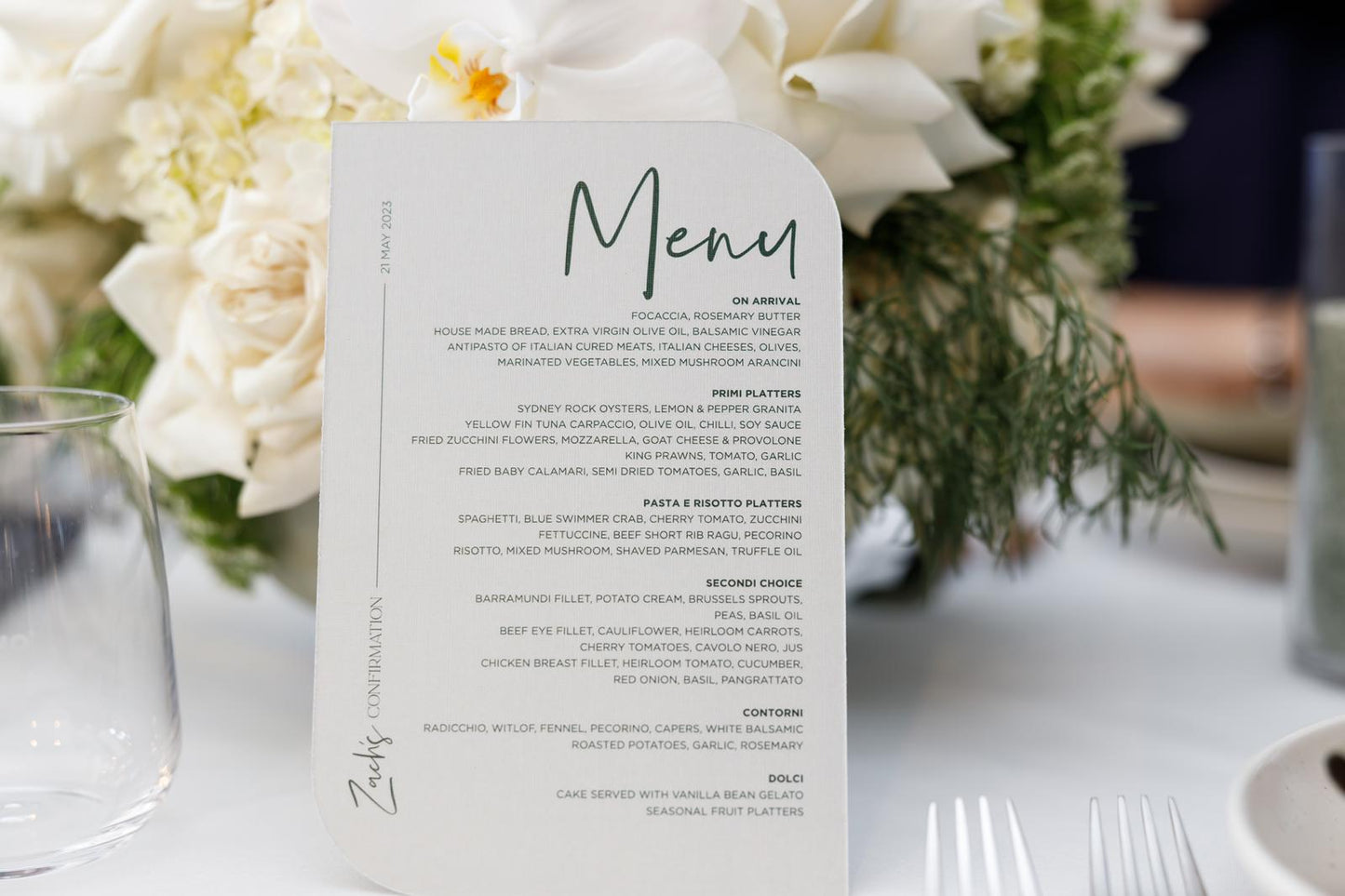 Printed Menu Cards - Ovaled Rectangle