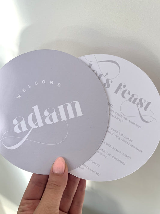 Printed Menu Cards - Round